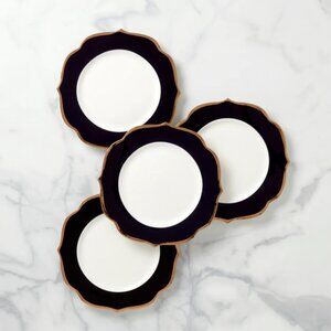 Lenox Contempo Luxe Black Accent Plates, Set of 4- Brand New